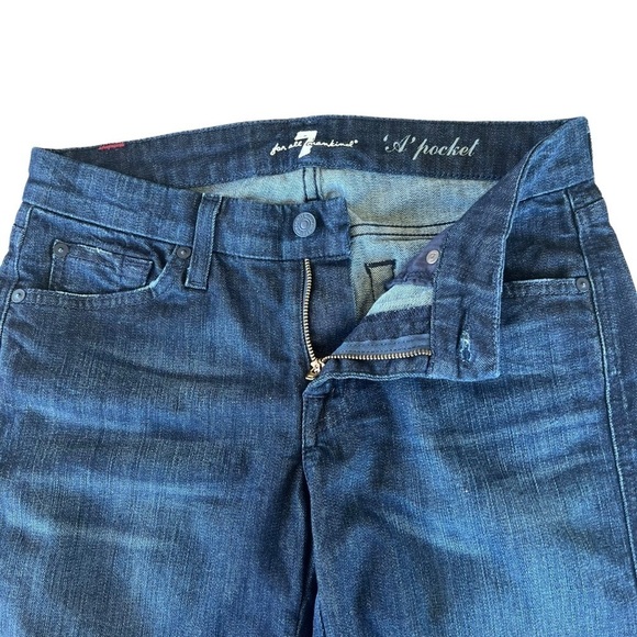7 for all Mankind A Pocket Dark Wash Jeans Dark Wash Size 27 GUC READ - Picture 7 of 11